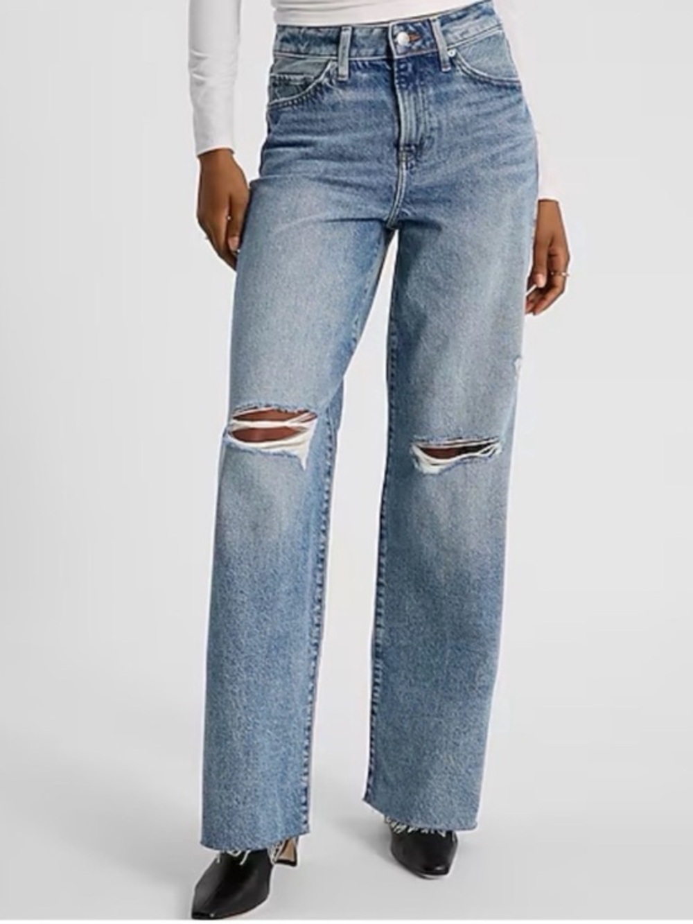 Express Wide Leg High-Rise Straight-leg 50/50 Rigid Stretch Jeans